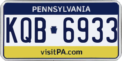 PA license plate KQB6933