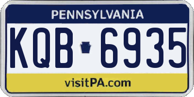 PA license plate KQB6935