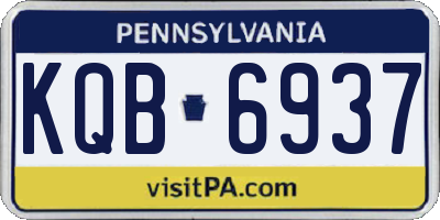 PA license plate KQB6937