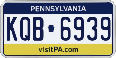 PA license plate KQB6939