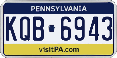 PA license plate KQB6943