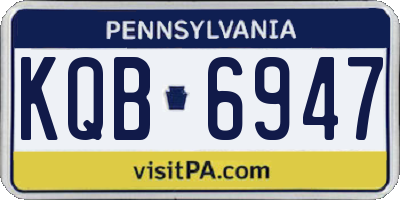 PA license plate KQB6947
