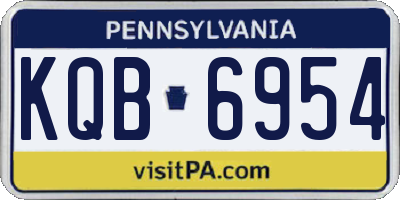 PA license plate KQB6954