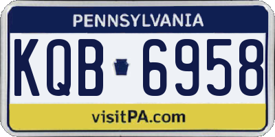 PA license plate KQB6958