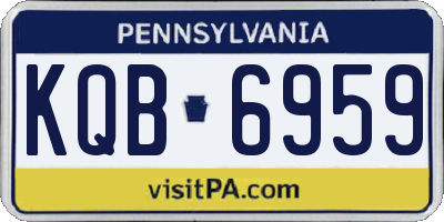 PA license plate KQB6959