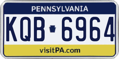 PA license plate KQB6964