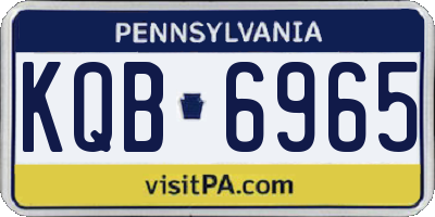 PA license plate KQB6965