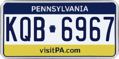 PA license plate KQB6967