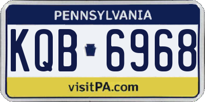 PA license plate KQB6968