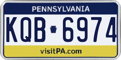 PA license plate KQB6974