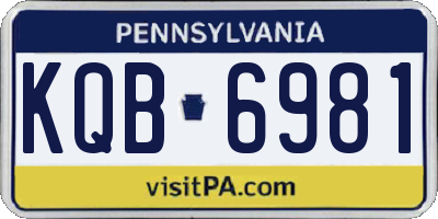 PA license plate KQB6981