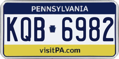 PA license plate KQB6982