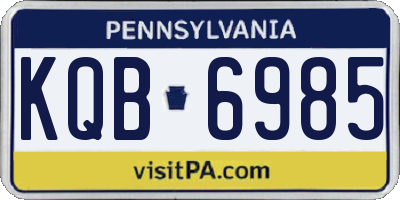 PA license plate KQB6985