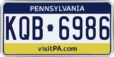 PA license plate KQB6986