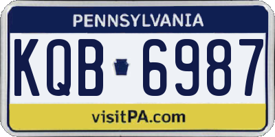 PA license plate KQB6987