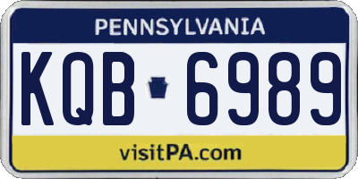 PA license plate KQB6989