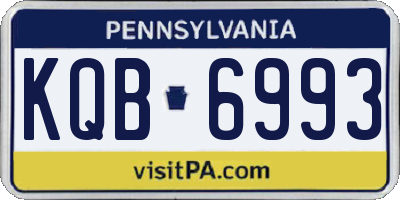 PA license plate KQB6993