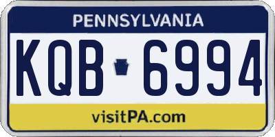 PA license plate KQB6994