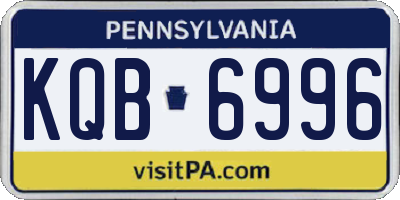PA license plate KQB6996