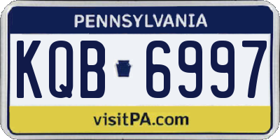 PA license plate KQB6997