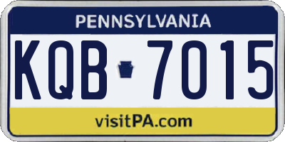 PA license plate KQB7015
