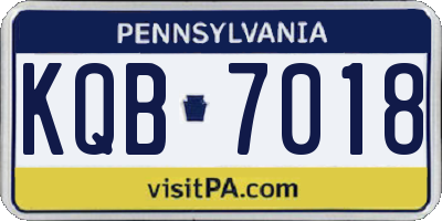 PA license plate KQB7018