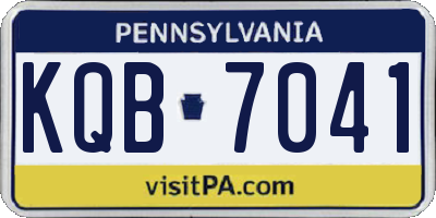 PA license plate KQB7041