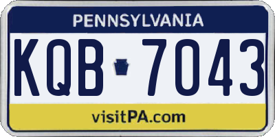 PA license plate KQB7043