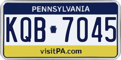 PA license plate KQB7045