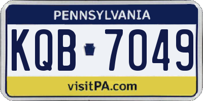 PA license plate KQB7049