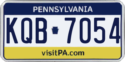 PA license plate KQB7054