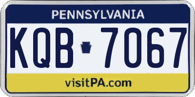 PA license plate KQB7067