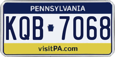PA license plate KQB7068