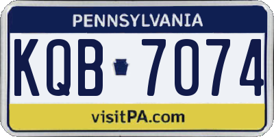 PA license plate KQB7074