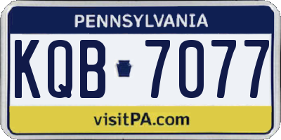 PA license plate KQB7077