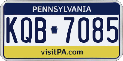 PA license plate KQB7085