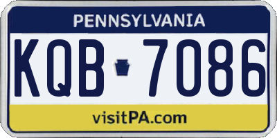 PA license plate KQB7086