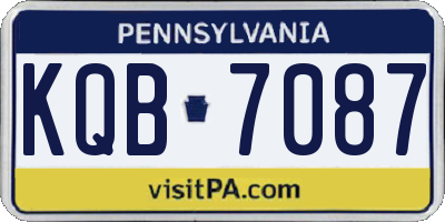 PA license plate KQB7087