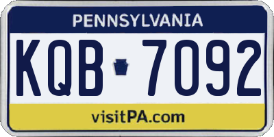PA license plate KQB7092