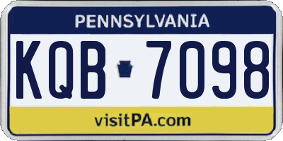 PA license plate KQB7098