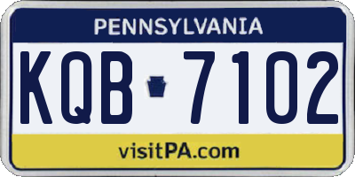 PA license plate KQB7102