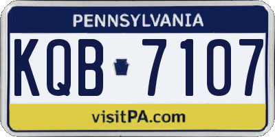 PA license plate KQB7107