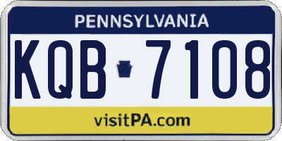 PA license plate KQB7108