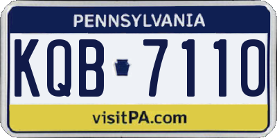 PA license plate KQB7110