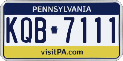 PA license plate KQB7111