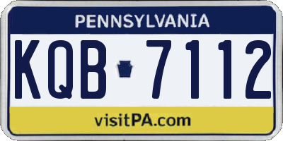 PA license plate KQB7112