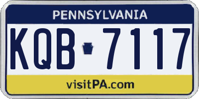 PA license plate KQB7117