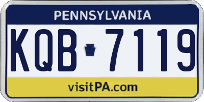 PA license plate KQB7119