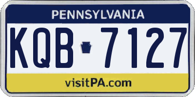PA license plate KQB7127
