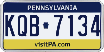 PA license plate KQB7134